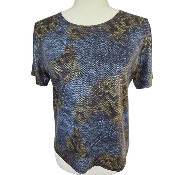 Womens 2 piece blazer size S small misses 4 6 suit coat snake print brown - Picture 4 of 9